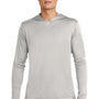 Sport-Tek Mens Competitor Moisture Wicking Long Sleeve Hooded T-Shirt Hoodie - Silver Grey