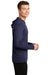 Sport-Tek ST358 Mens Competitor Moisture Wicking Long Sleeve Hooded T-Shirt Hoodie Navy Blue Side