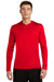 Sport-Tek ST358 Mens Competitor Moisture Wicking Long Sleeve Hooded T-Shirt Hoodie Red Front