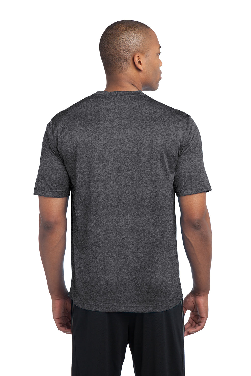 Sport-Tek ST360 Mens Contender Heather Moisture Wicking Short Sleeve Crewneck T-Shirt Graphite Grey Back