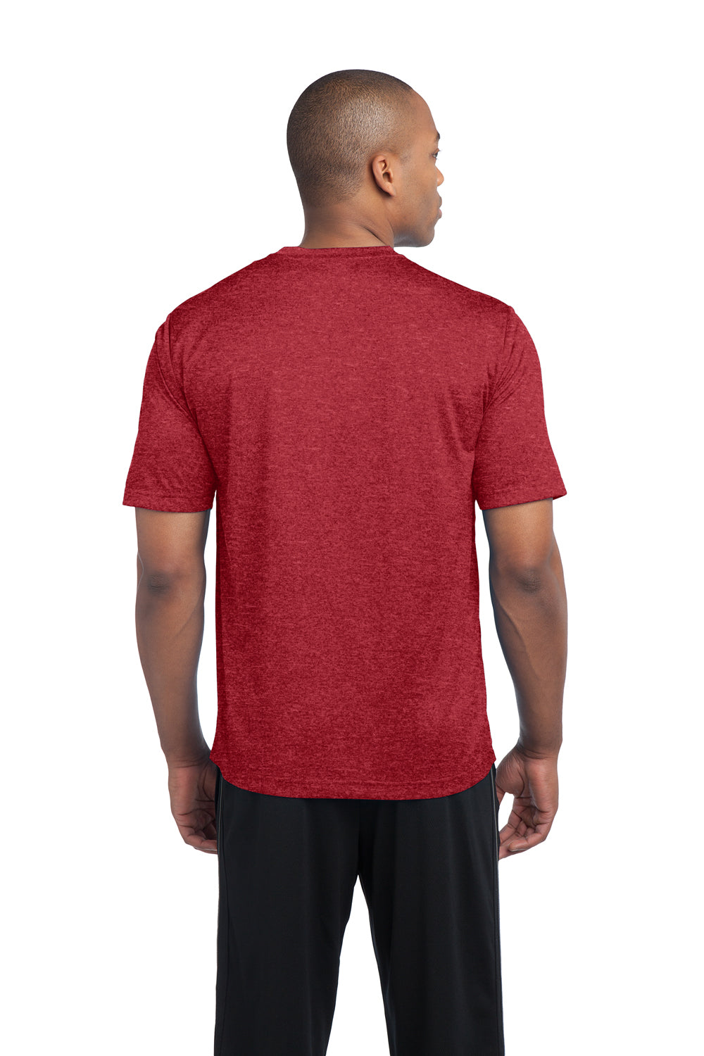 Sport-Tek ST360 Mens Contender Heather Moisture Wicking Short Sleeve Crewneck T-Shirt Red Back