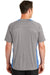 Sport-Tek ST361 Mens Contender Heather Moisture Wicking Short Sleeve Crewneck T-Shirt Vintage Grey/Carolina Blue Back