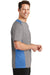 Sport-Tek ST361 Mens Contender Heather Moisture Wicking Short Sleeve Crewneck T-Shirt Vintage Grey/Carolina Blue Side