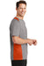 Sport-Tek ST361 Mens Contender Heather Moisture Wicking Short Sleeve Crewneck T-Shirt Vintage Grey/Orange Side