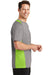 Sport-Tek ST361 Mens Contender Heather Moisture Wicking Short Sleeve Crewneck T-Shirt Vintage Grey/Lime Green Side