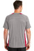 Sport-Tek ST361 Mens Contender Heather Moisture Wicking Short Sleeve Crewneck T-Shirt Vintage Grey/Red Back