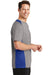 Sport-Tek ST361 Mens Contender Heather Moisture Wicking Short Sleeve Crewneck T-Shirt Vintage Grey/Royal Blue Side