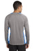 Sport-Tek ST361LS Mens Contender Heather Moisture Wicking Long Sleeve Crewneck T-Shirt Vintage Grey/Carolina Blue Back