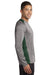 Sport-Tek ST361LS Mens Contender Heather Moisture Wicking Long Sleeve Crewneck T-Shirt Vintage Grey/Forest Green Side