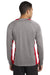 Sport-Tek ST361LS Mens Contender Heather Moisture Wicking Long Sleeve Crewneck T-Shirt Vintage Grey/Red Back