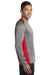 Sport-Tek ST361LS Mens Contender Heather Moisture Wicking Long Sleeve Crewneck T-Shirt Vintage Grey/Red Side