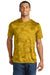 Sport-Tek ST370 Mens CamoHex Moisture Wicking Short Sleeve Crewneck T-Shirt Gold Front