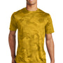 Sport-Tek Mens CamoHex Moisture Wicking Short Sleeve Crewneck T-Shirt - Gold