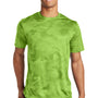 Sport-Tek Mens CamoHex Moisture Wicking Short Sleeve Crewneck T-Shirt - Lime Shock Green