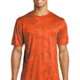 Sport-Tek Mens CamoHex Moisture Wicking Short Sleeve Crewneck T-Shirt - Neon Orange
