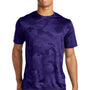 Sport-Tek Mens CamoHex Moisture Wicking Short Sleeve Crewneck T-Shirt - Purple
