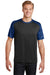 Sport-Tek ST371 Mens CamoHex Moisture Wicking Short Sleeve Crewneck T-Shirt Black/Royal Blue Front