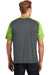 Sport-Tek ST371 Mens CamoHex Moisture Wicking Short Sleeve Crewneck T-Shirt Iron Grey/Lime Green Back