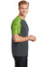 Sport-Tek ST371 Mens CamoHex Moisture Wicking Short Sleeve Crewneck T-Shirt Iron Grey/Lime Green Side