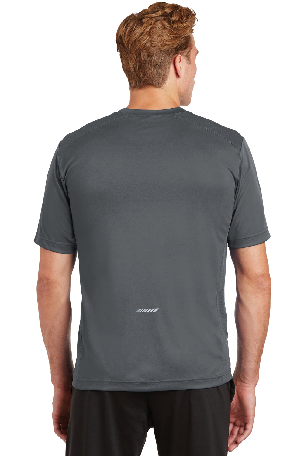 Sport-Tek ST380 Mens Elevate Moisture Wicking Short Sleeve Crewneck T-Shirt Iron Grey Back