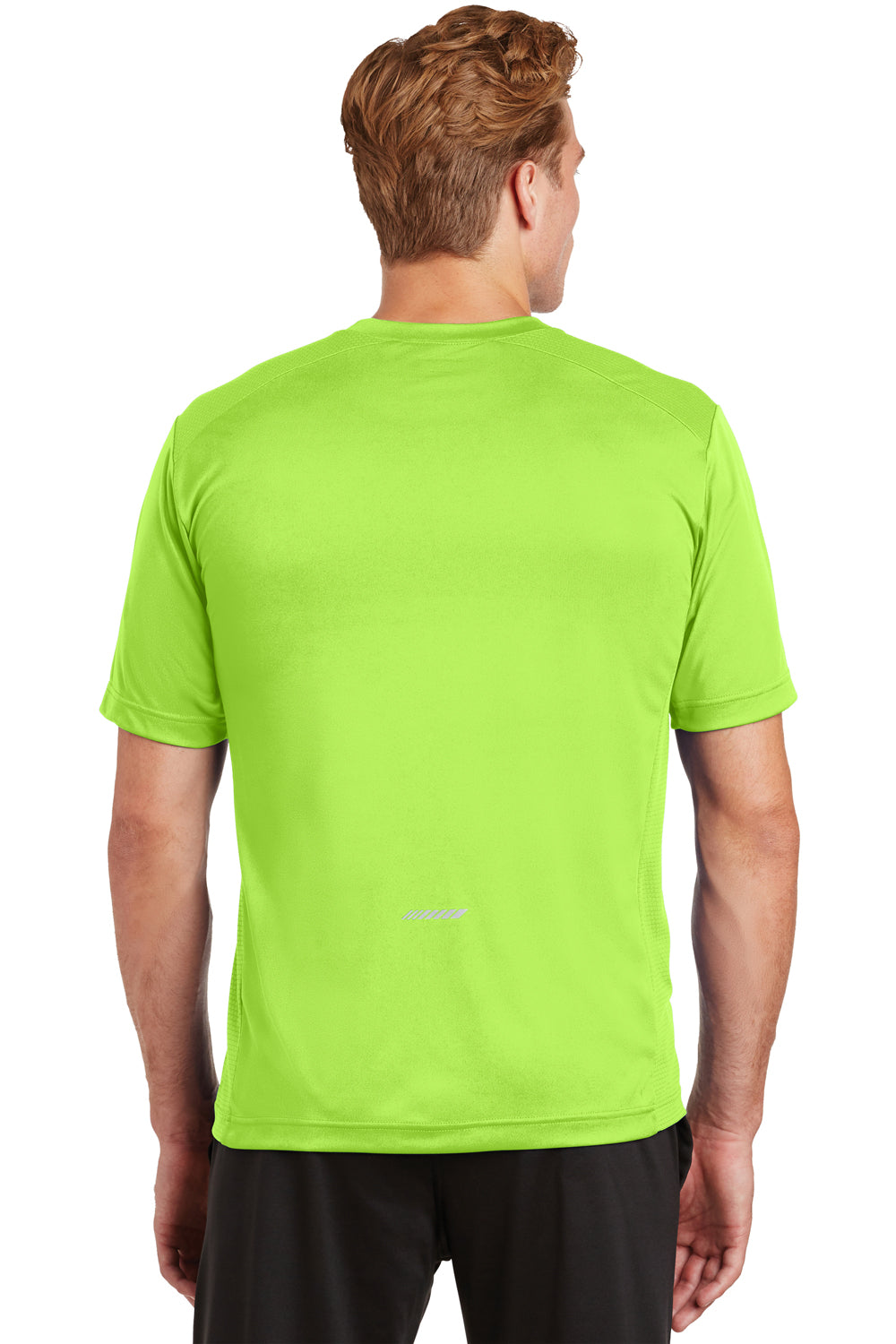 Sport-Tek ST380 Mens Elevate Moisture Wicking Short Sleeve Crewneck T-Shirt Lime Green Back