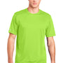 Sport-Tek Mens Elevate Moisture Wicking Short Sleeve Crewneck T-Shirt - Lime Shock Green - Closeout