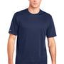 Sport-Tek Mens Elevate Moisture Wicking Short Sleeve Crewneck T-Shirt - True Navy Blue