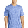 Sport-Tek Mens Electric Heather Moisture Wicking Short Sleeve Crewneck T-Shirt - True Royal Blue Electric