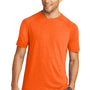 Sport-Tek Mens Moisture Wicking Short Sleeve Crewneck T-Shirt - Heather Deep Orange