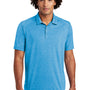 Sport-Tek Mens Moisture Wicking Short Sleeve Polo Shirt - Heather Pond Blue