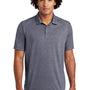 Sport-Tek Mens Moisture Wicking Short Sleeve Polo Shirt - Heather True Navy Blue