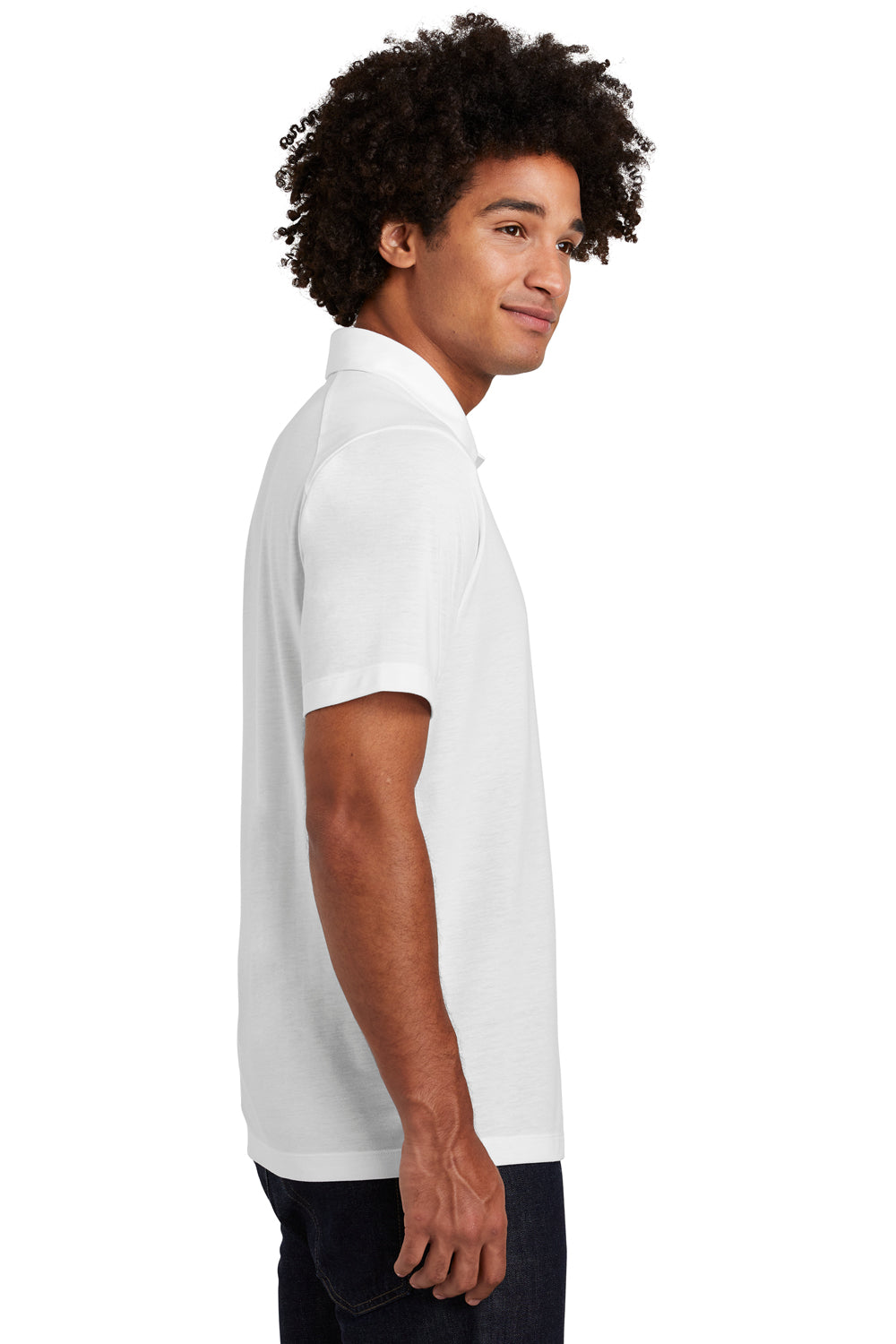 Sport-Tek ST405 Mens Moisture Wicking Short Sleeve Polo Shirt White Side