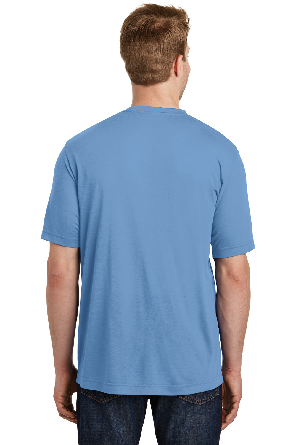Sport-Tek ST450 Mens Competitor Moisture Wicking Short Sleeve Crewneck T-Shirt Carolina Blue Back