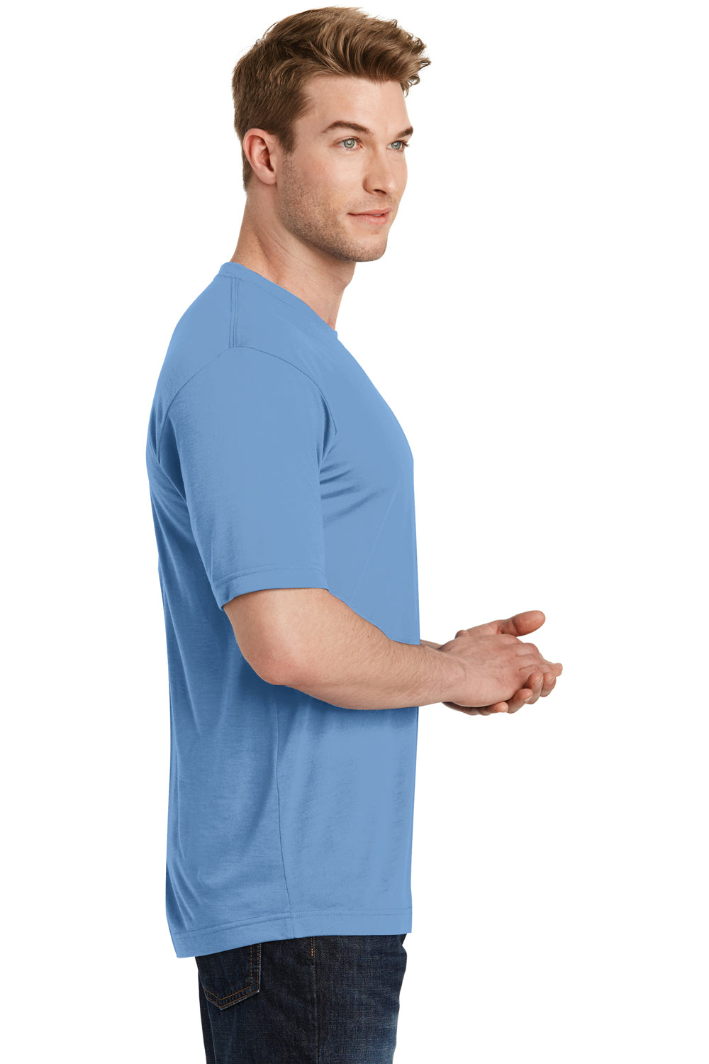 Sport-Tek ST450 Mens Competitor Moisture Wicking Short Sleeve Crewneck T-Shirt Carolina Blue Side