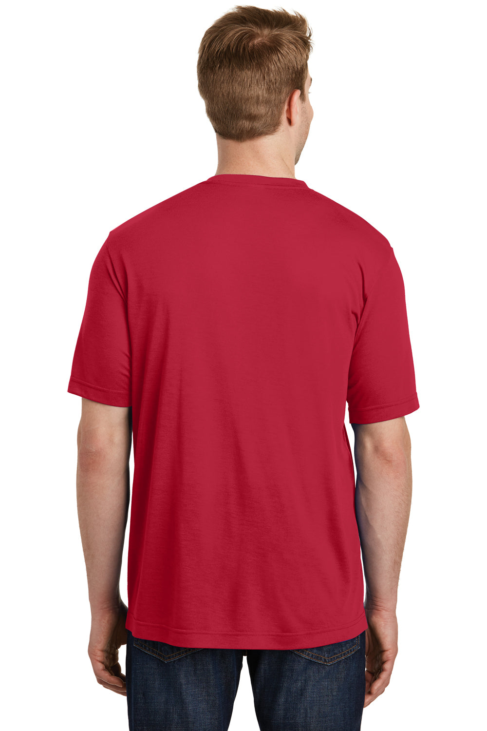 Sport-Tek ST450 Mens Competitor Moisture Wicking Short Sleeve Crewneck T-Shirt Red Back