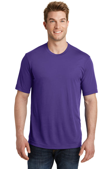 Sport-Tek ST450 Mens Competitor Moisture Wicking Short Sleeve Crewneck T-Shirt Purple Front