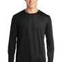 Sport-Tek Mens Competitor Moisture Wicking Long Sleeve Crewneck T-Shirt - Black