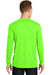 Sport-Tek ST450LS Mens Competitor Moisture Wicking Long Sleeve Crewneck T-Shirt Neon Green Back