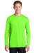 Sport-Tek ST450LS Mens Competitor Moisture Wicking Long Sleeve Crewneck T-Shirt Neon Green Front