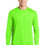 Sport-Tek Mens Competitor Moisture Wicking Long Sleeve Crewneck T-Shirt - Neon Green