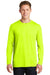 Sport-Tek ST450LS Mens Competitor Moisture Wicking Long Sleeve Crewneck T-Shirt Neon Yellow Front