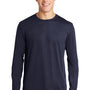 Sport-Tek Mens Competitor Moisture Wicking Long Sleeve Crewneck T-Shirt - True Navy Blue