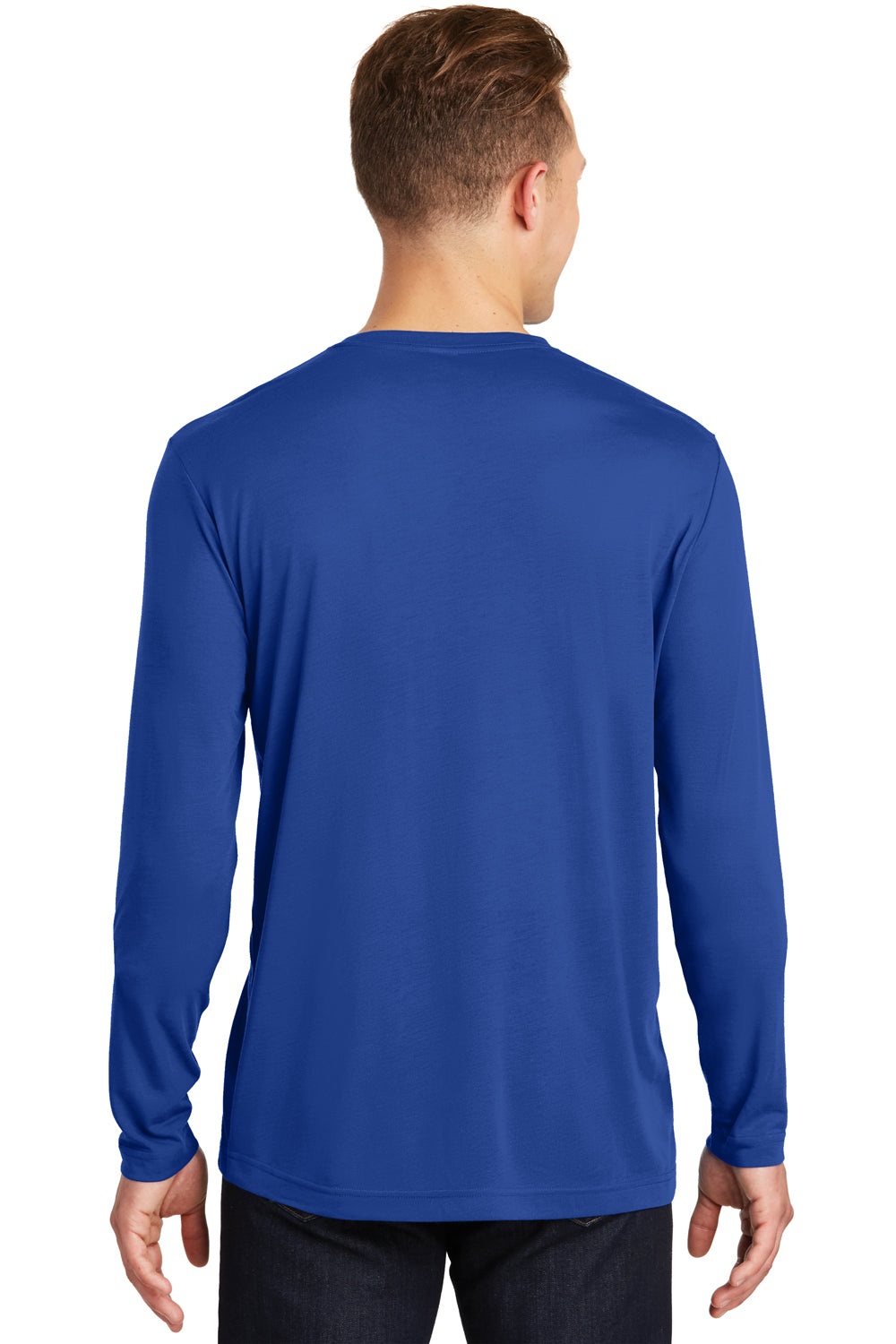 Sport-Tek ST450LS Mens Competitor Moisture Wicking Long Sleeve Crewneck T-Shirt Royal Blue Back