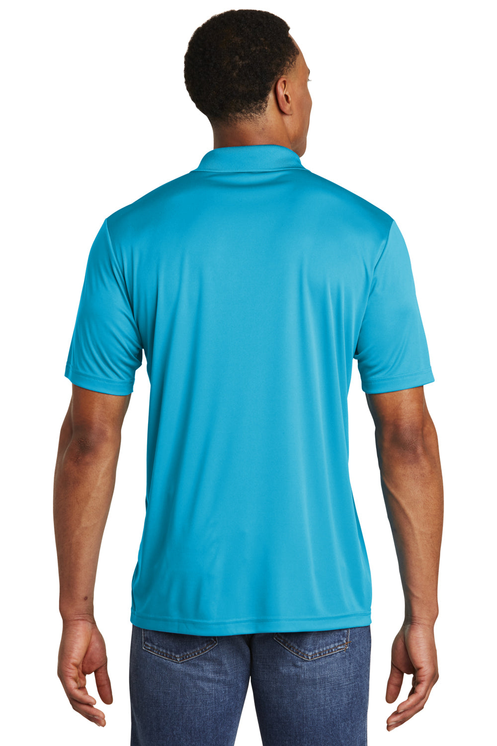 Sport-Tek ST550 Mens Competitor Moisture Wicking Short Sleeve Polo Shirt Atomic Blue Back