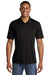 Sport-Tek ST550 Mens Competitor Moisture Wicking Short Sleeve Polo Shirt Black Front
