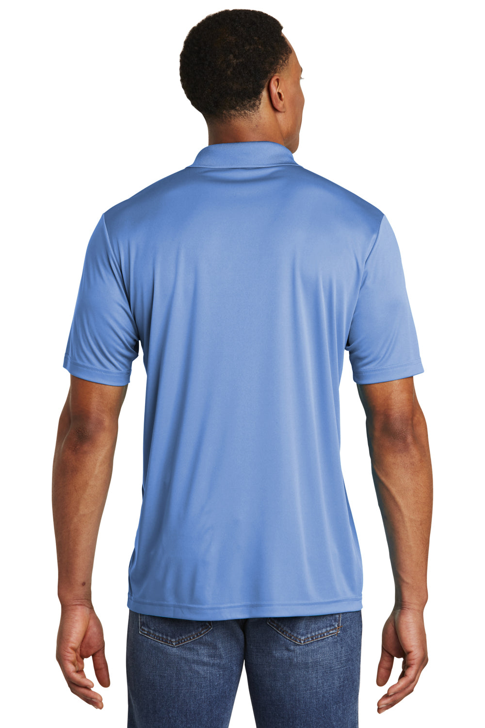 Sport-Tek ST550 Mens Competitor Moisture Wicking Short Sleeve Polo Shirt Carolina Blue Back
