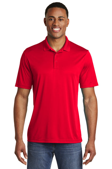 Sport-Tek ST550 Mens Competitor Moisture Wicking Short Sleeve Polo Shirt Red Front