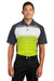 Sport-Tek ST600 Mens Dry Zone Moisture Wicking Short Sleeve Polo Shirt Citron Green/Grey/White Front