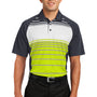 Sport-Tek Mens Dry Zone Moisture Wicking Short Sleeve Polo Shirt - Citron Green/Grey/White - Closeout