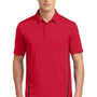 Sport-Tek Mens Tough Moisture Wicking Short Sleeve Polo Shirt - Deep Red/Black - Closeout